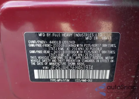 2014 Subaru Forester 2.5I Limited из США, поврежденный, VIN JF2SJAHC5EH461974